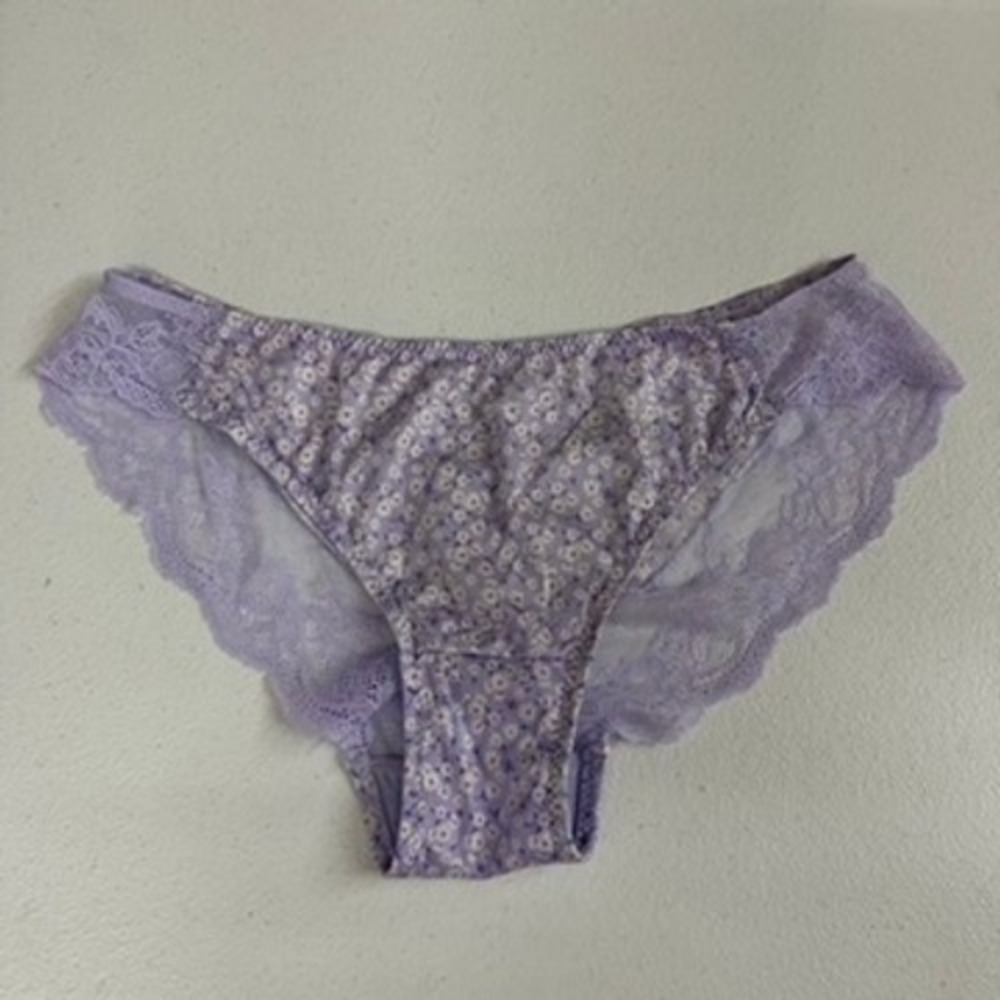Maidenform purple floral lace stretch cheeky lingerie panties underwear medium